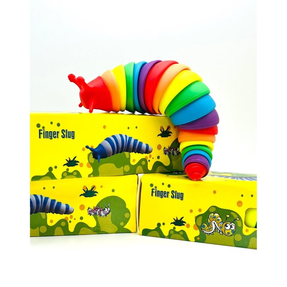 Rainbow fidget slug/caterpillar toy